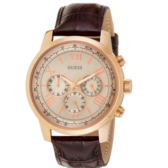 GUESS Horizon - Mens Brown Rose Gold - Picture 1 of 7